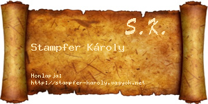 Stampfer Károly névjegykártya