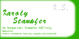 karoly stampfer business card